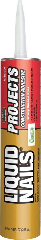 Liquid Nails LN-704 Project Construction Adhesive, Off-White, 10 oz Cartridge :EA: QUANTITY: 1