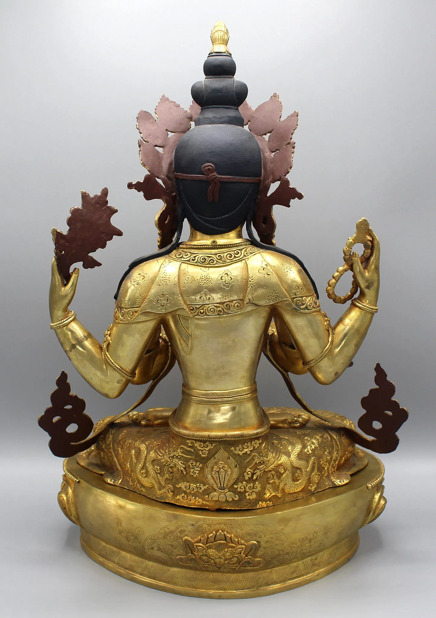 Majestic Gold Plated Masterpiece Chenrezig Statue