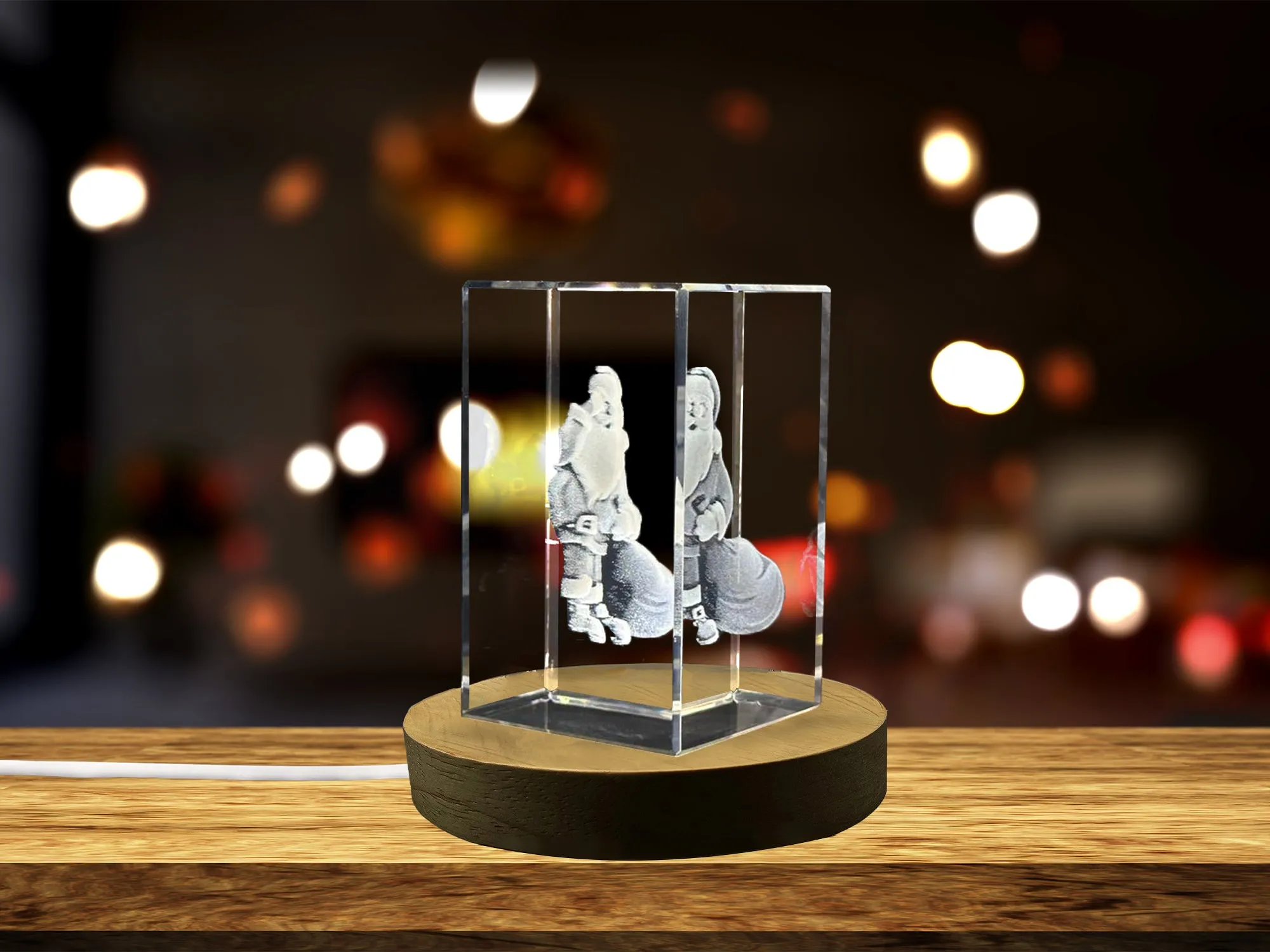 Majestic Santa Claus | 3D Engraved Crystal Sculpture