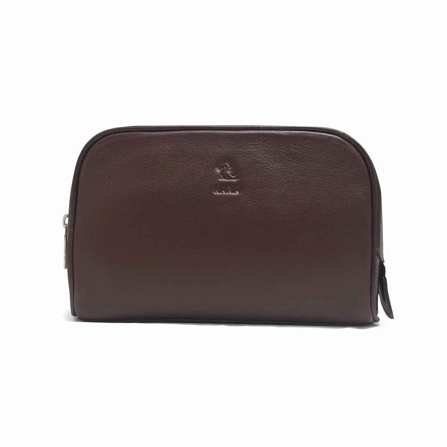 Malia Red Leather Wash Bag for Men and Women