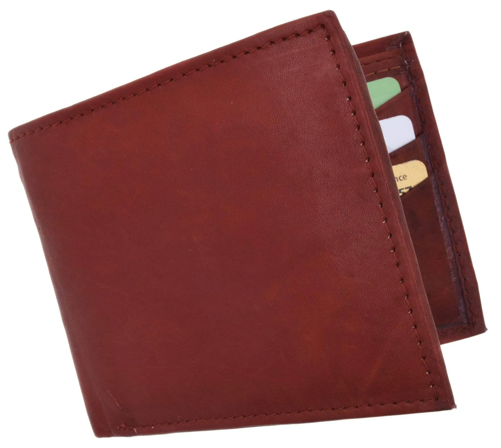 Mens Simple Classic Genuine Leather Bifold Wallet 58 CF