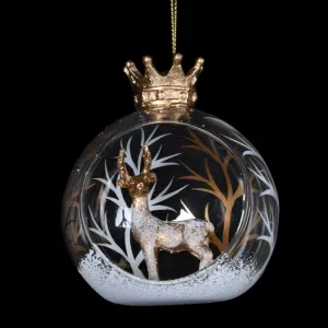 Mighty Reindeer Glass Bauble