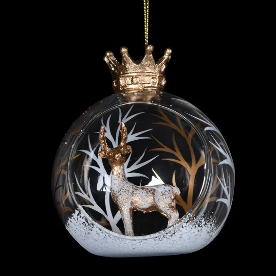 Mighty Reindeer Glass Bauble