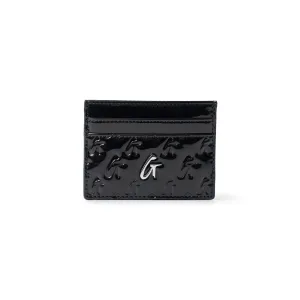 MONOGRAM SILVER CARD HOLDER - MIRROR BLACK