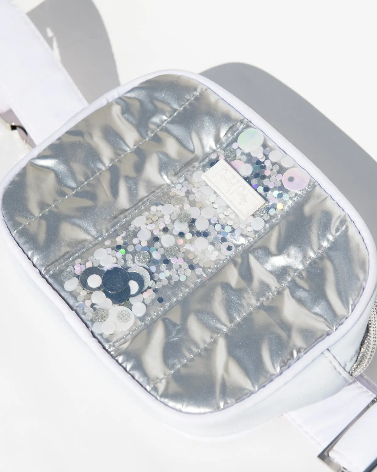 MORE METALLIC CONFETTI PUFFER BELT BAG