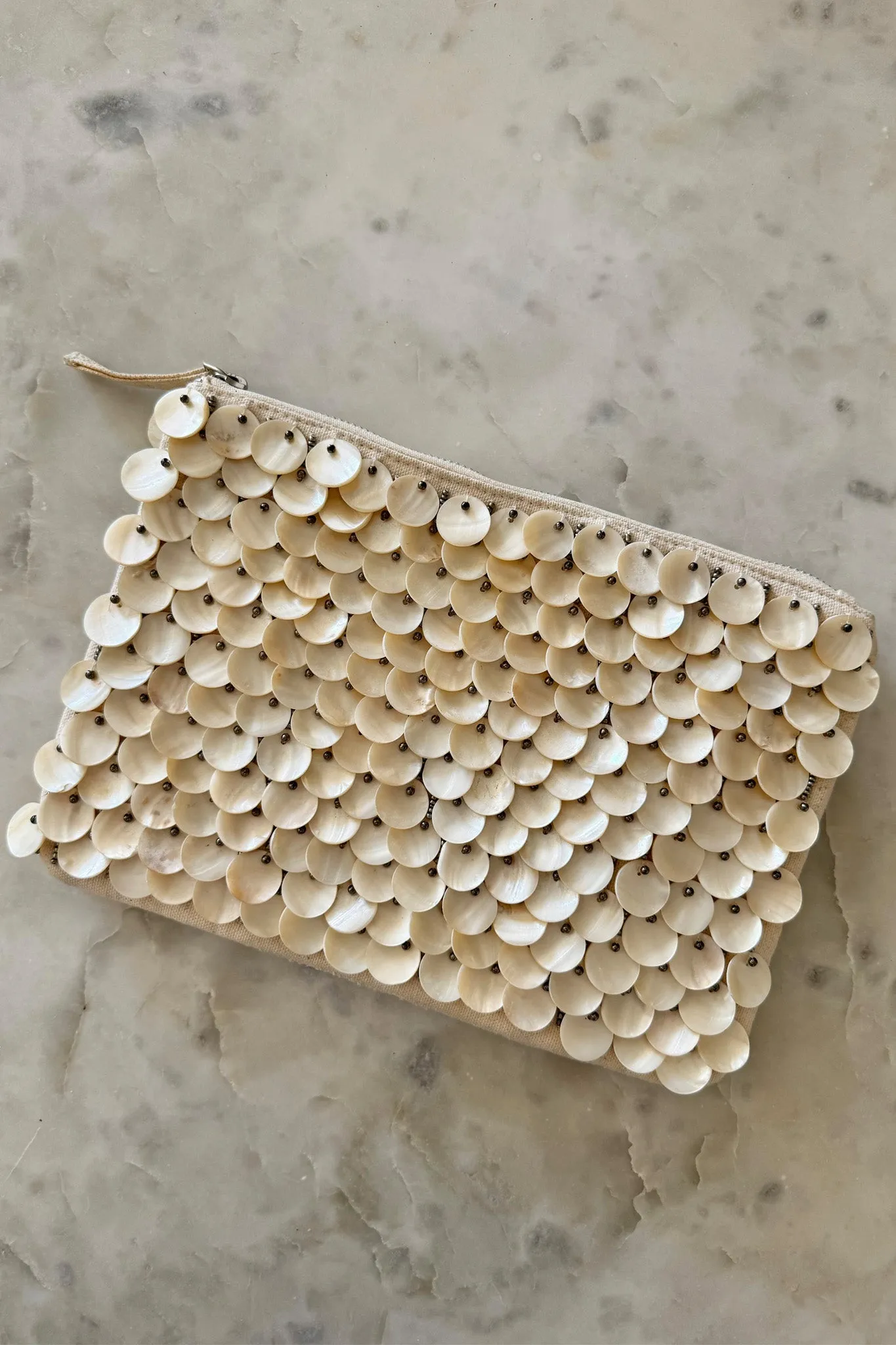 Mother Of Pearl Shell Discs Handbag