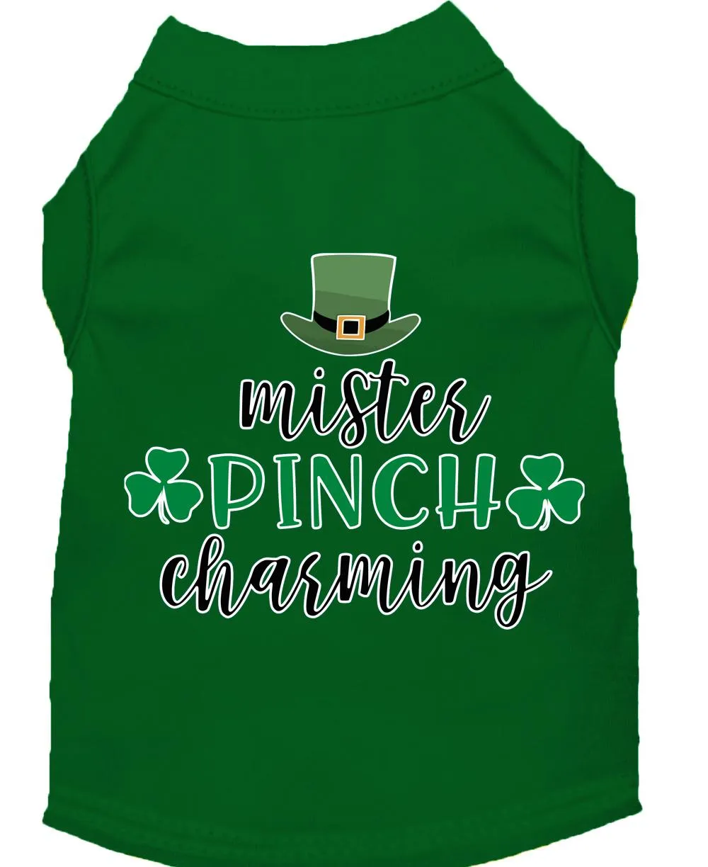 Mr. Pinch Charming Screen Print Dog Shirt Green Xs (8)