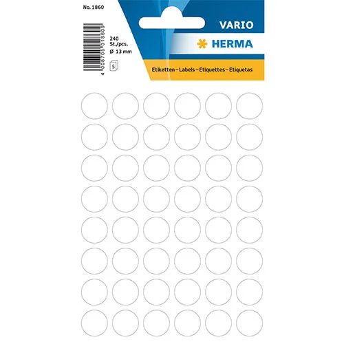 Multi-purpose Labels Round 13mm White (1860)