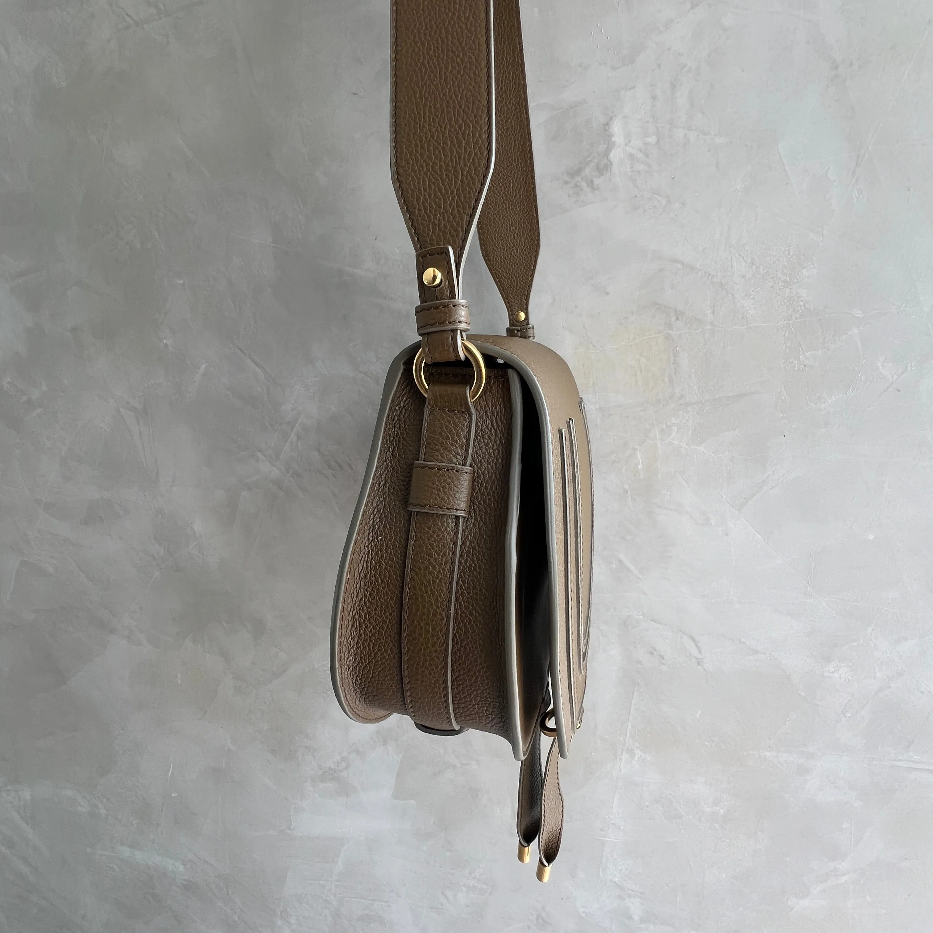 New Marcie Small Satchel, Dark Khaki