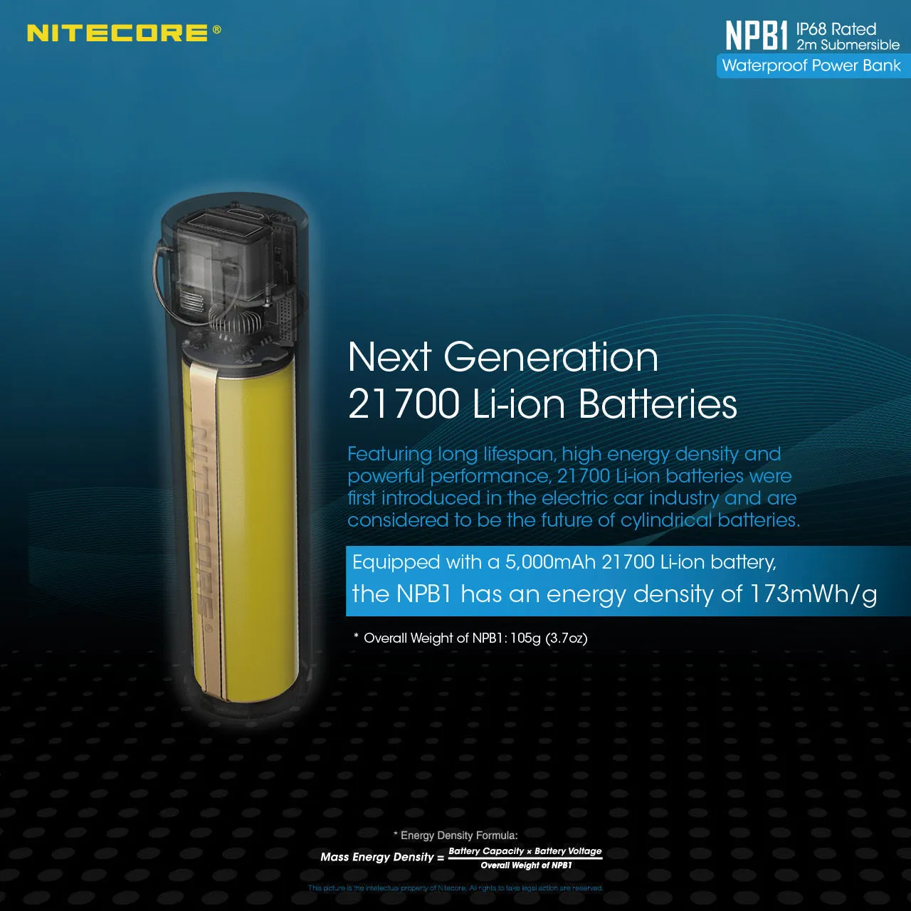 Nitecore NPB1 5000mAh Waterproof Power Bank