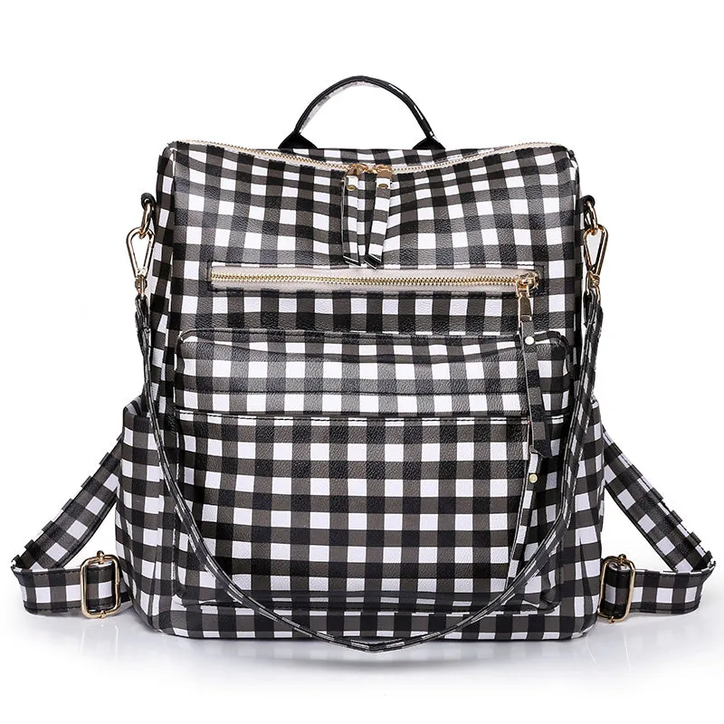 Paziye Large Capacity plaid Backpack