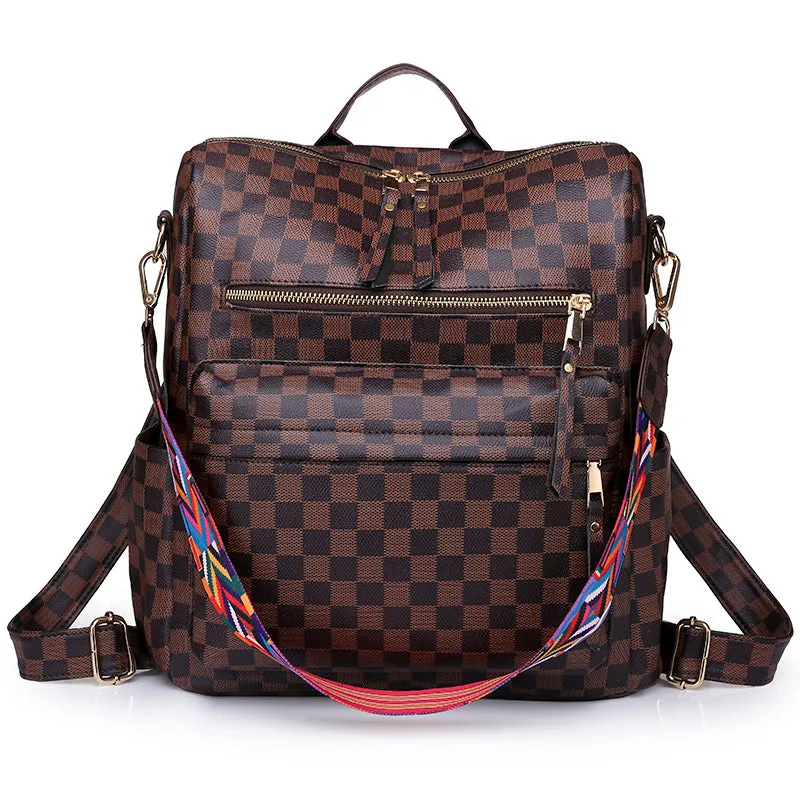 Paziye Large Capacity plaid Backpack