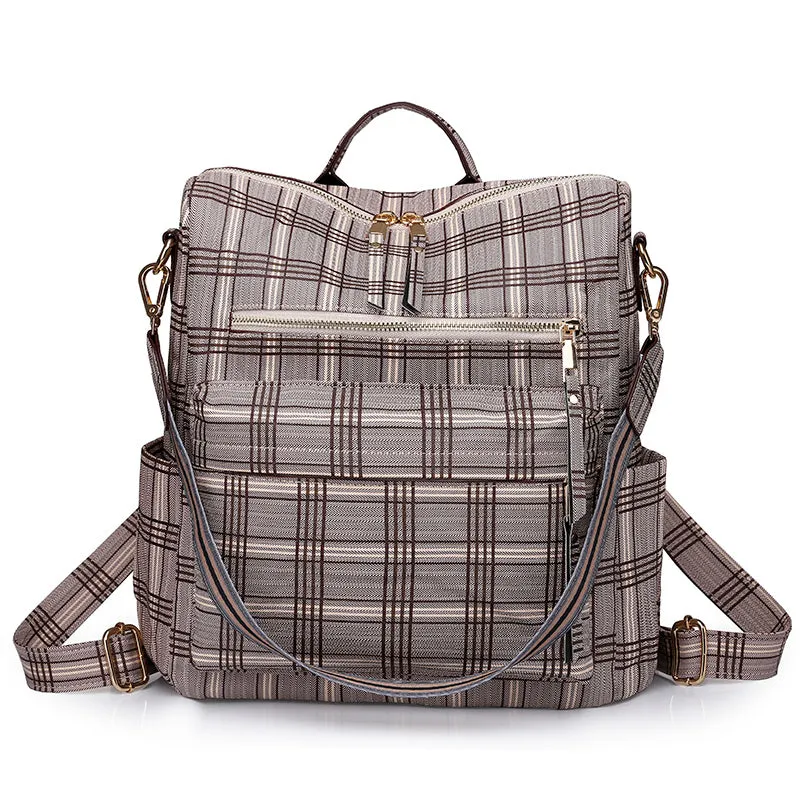 Paziye Large Capacity plaid Backpack