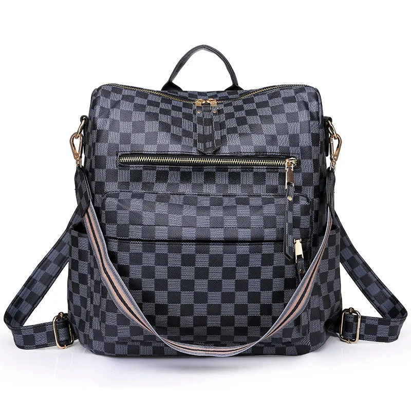 Paziye Large Capacity plaid Backpack