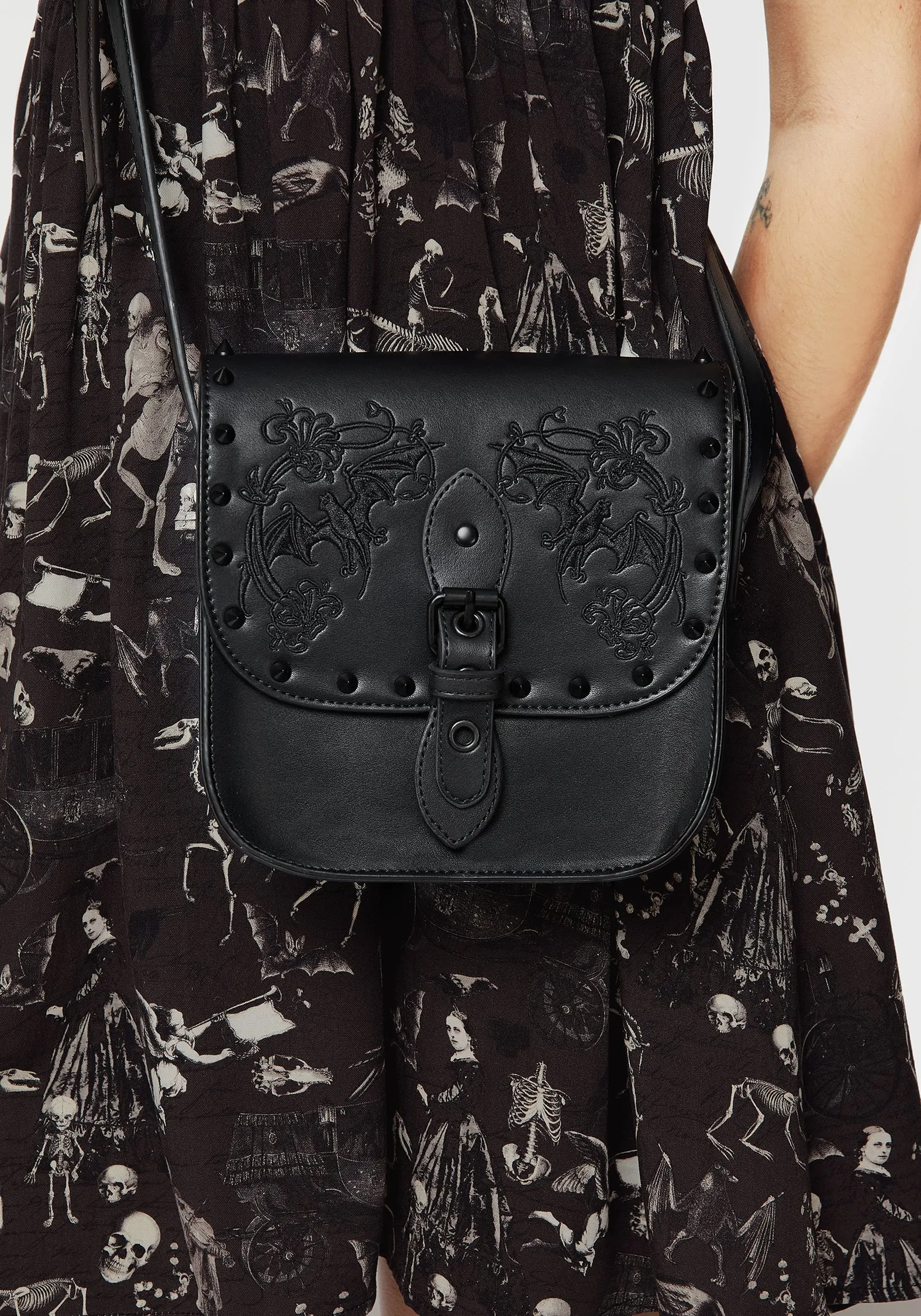 Penumbra Embroidered Mini Satchel Bag