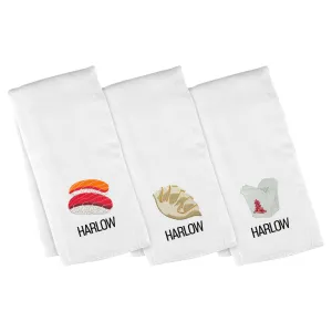 Personalized Emoji Burp Cloth - 3 Pack Sushi Takeout