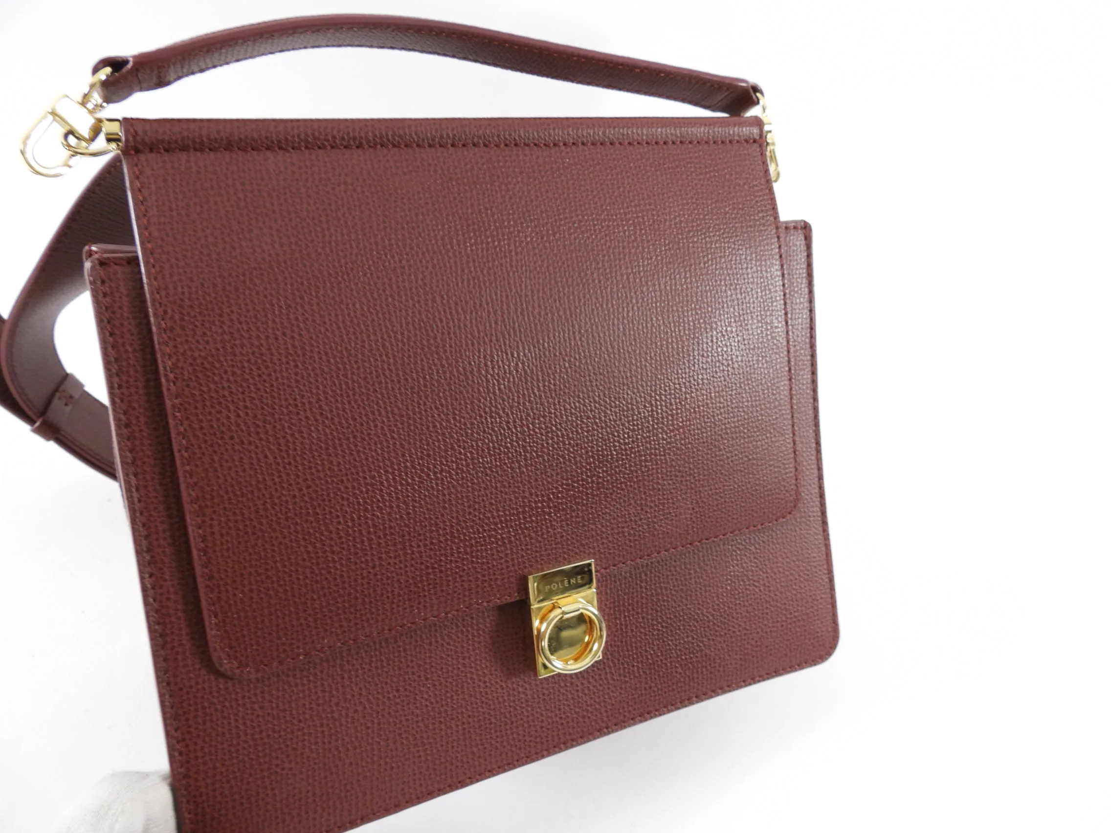 Polene Number Sept Mahogany Brown Two-Bag Bag