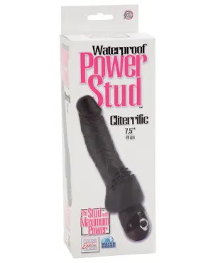 Power Stud Waterproof Cliterrific Dong - Black