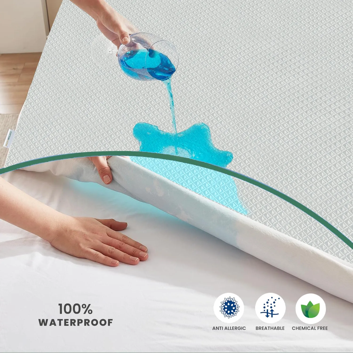 Premium Cooling Mattress Protector 180x200 35CM | Breathable & Waterproof by Cotton Home