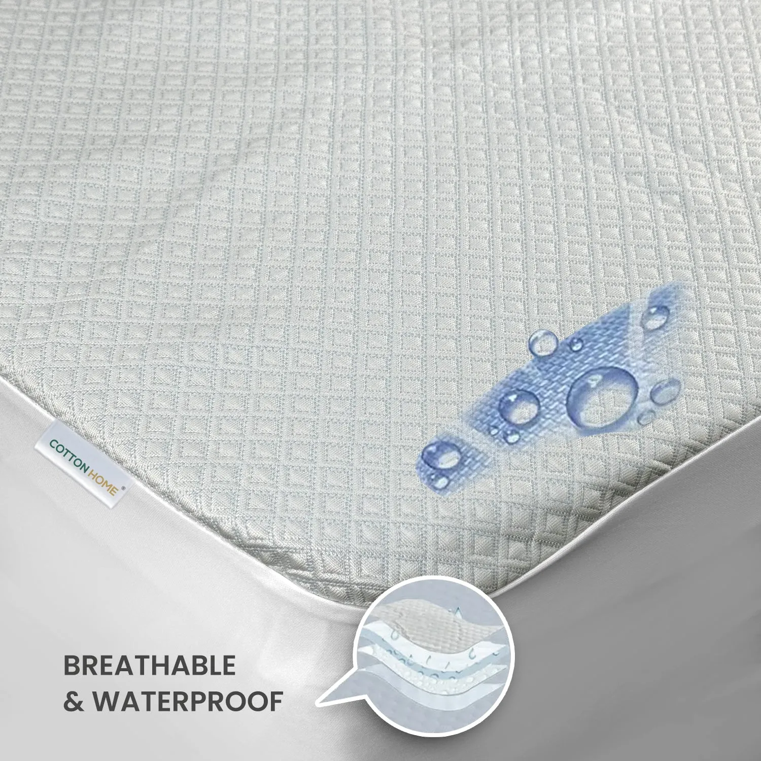 Premium Cooling Mattress Protector 180x200 35CM | Breathable & Waterproof by Cotton Home