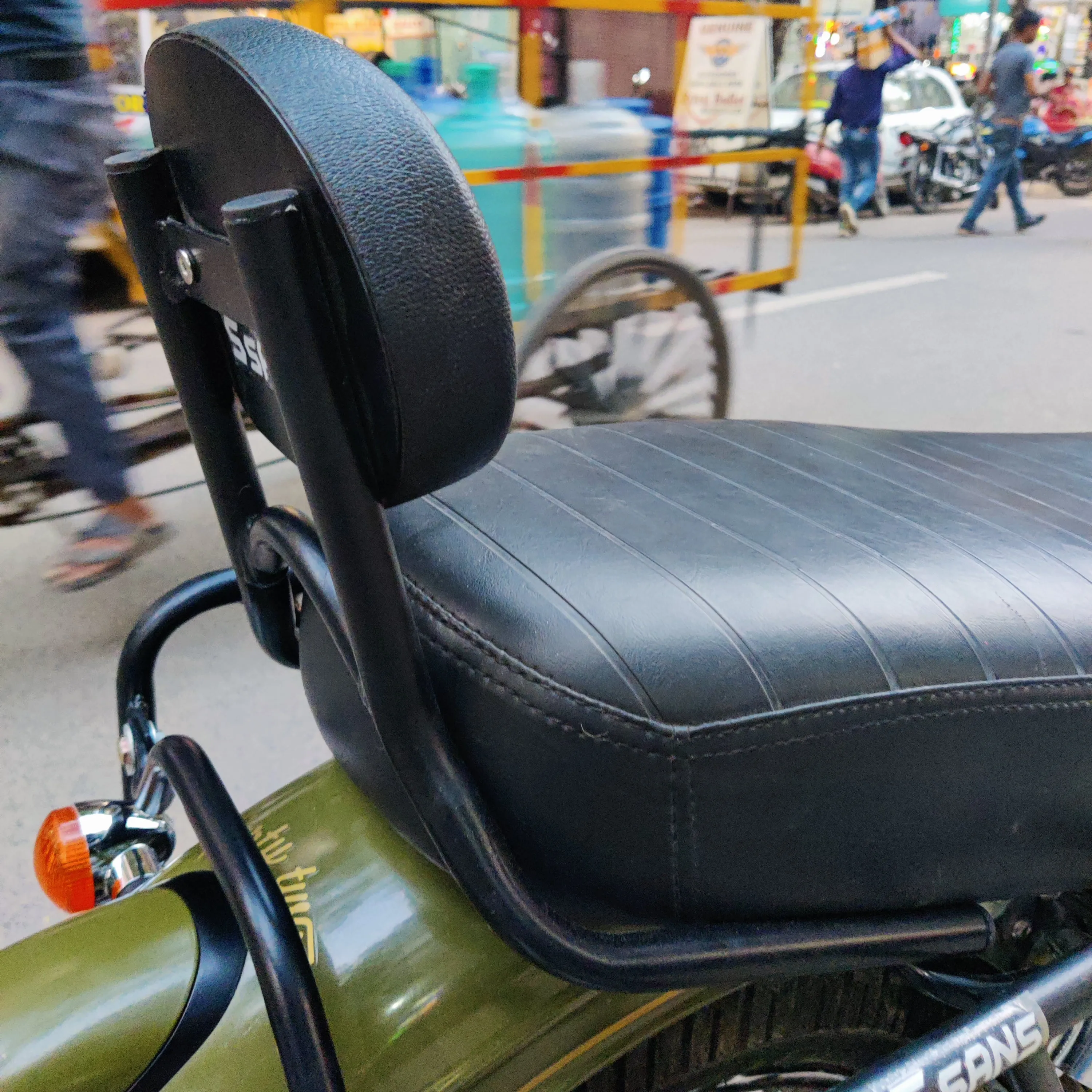 PU cushion Backrest and Premium Saddle stay-Combo for All Jawa 42 , Jawa Classic , Jawa 42 2.1