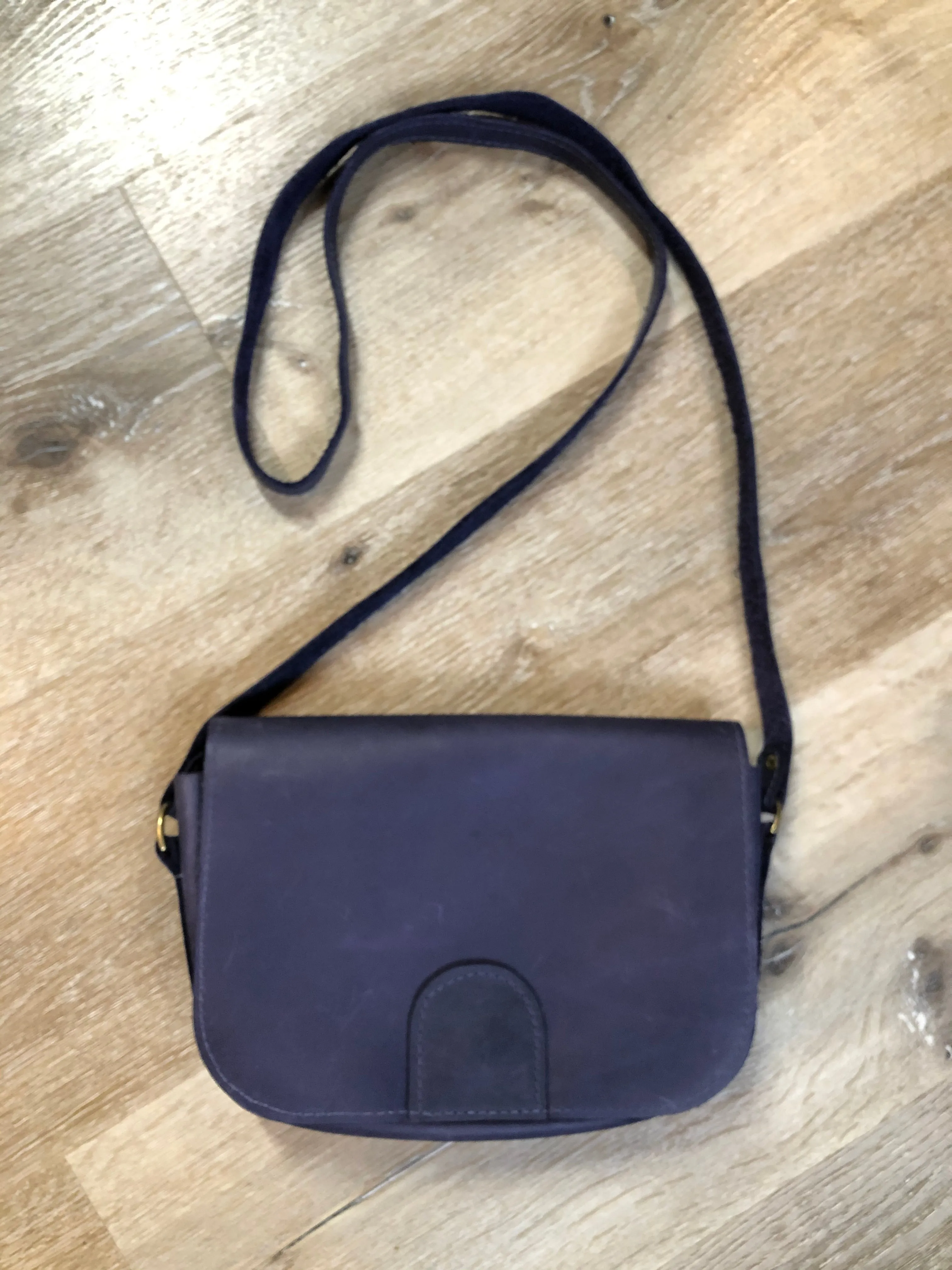 Purple Leather Crossbody Bag