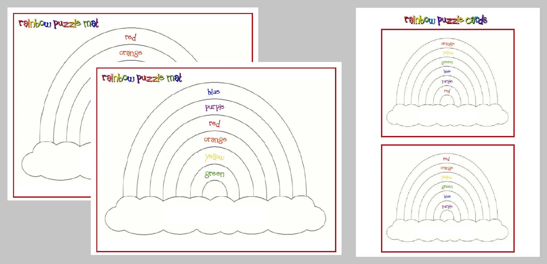 "Busy Bag" Activities: Rainbow Puzzles