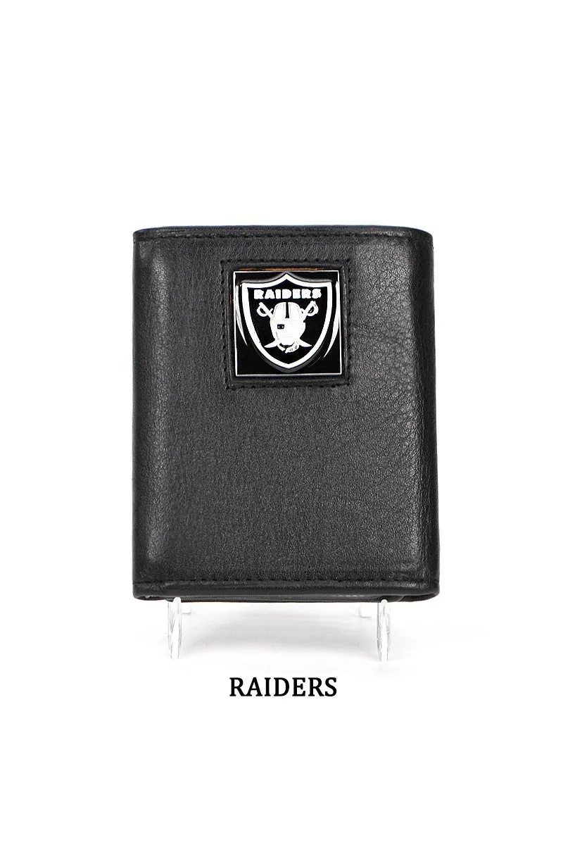 Raiders NFL Leather Tri-Fold Wallet