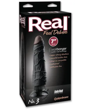 Real Feel Deluxe No. 3  7" Waterproof Vibe - Black