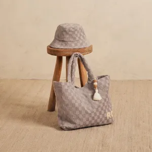 Rylee   Cru Terry Beach Bag - Cloud Check