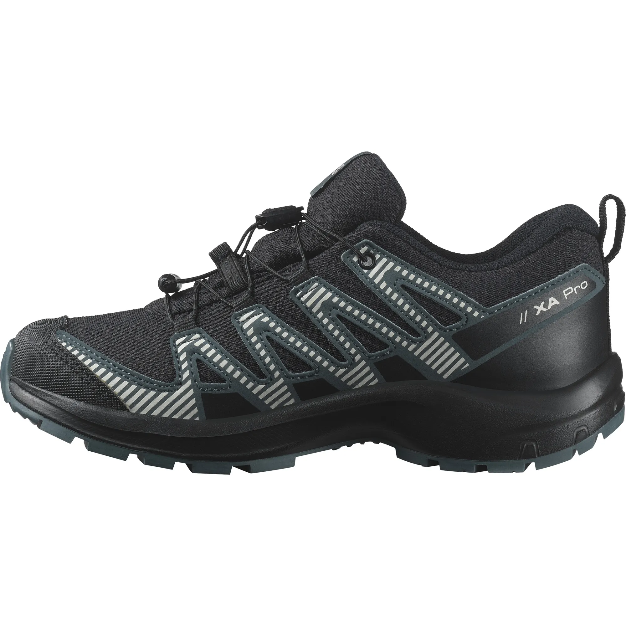 Salomon Juniors&#x27; XA Pro V8 ClimaSalomon Waterproof Black/Phantom/Dark Slate | Buy Salomon Juniors&#x27; XA Pro V8 ClimaSalomon Waterproof Black/Phantom/Dark Slate here | Outnorth