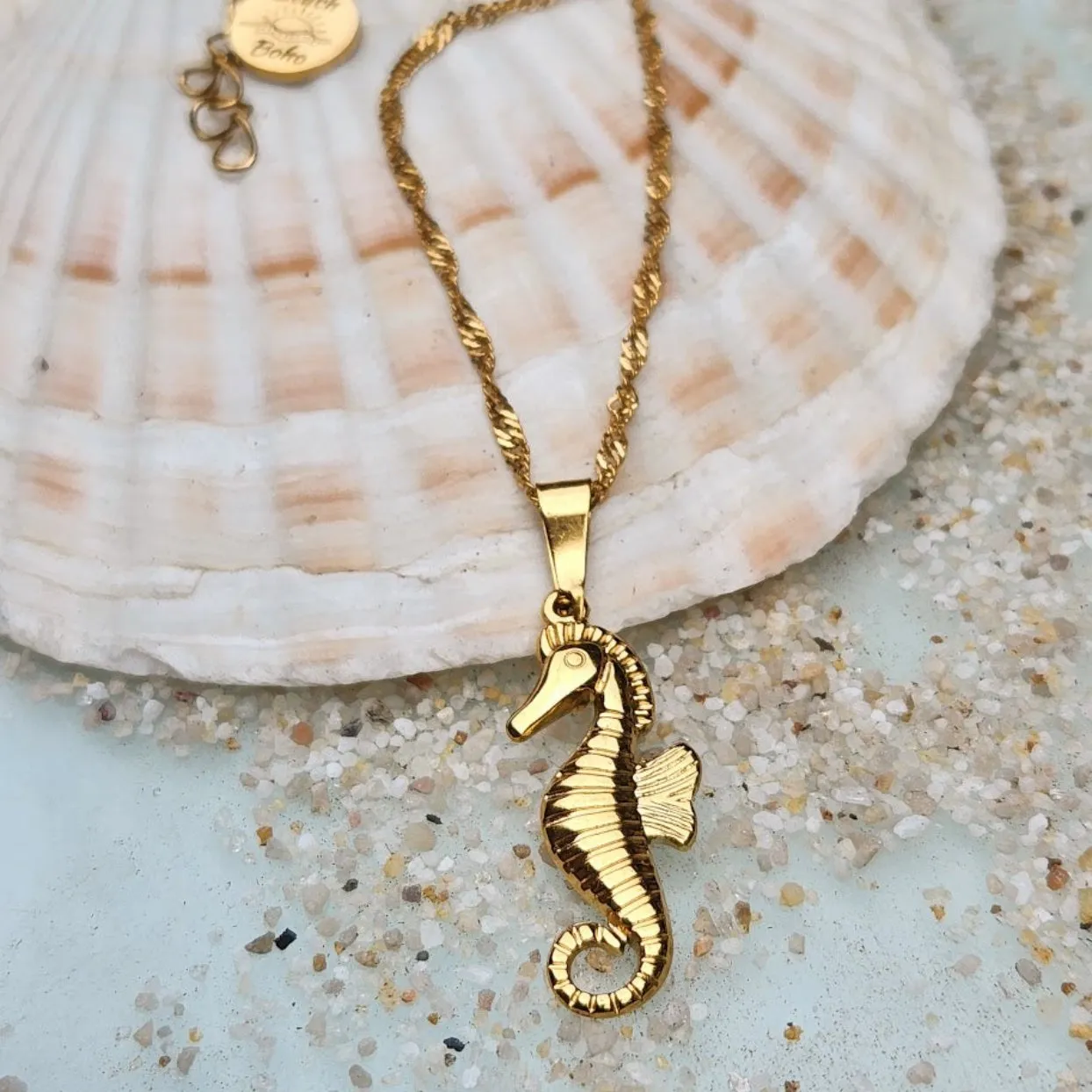 SEA HORSES - WATERPROOF 18K GOLD NECKLACE