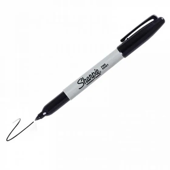 Sharpie Fine Permanent Marker - Marks on most surfaces (24 Black Markers   1 Metallic Marker)