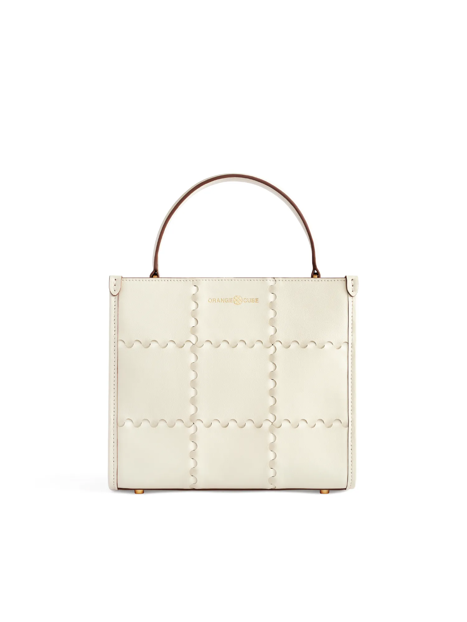 Square Stitch Crossbody Tote Bag - Pearl