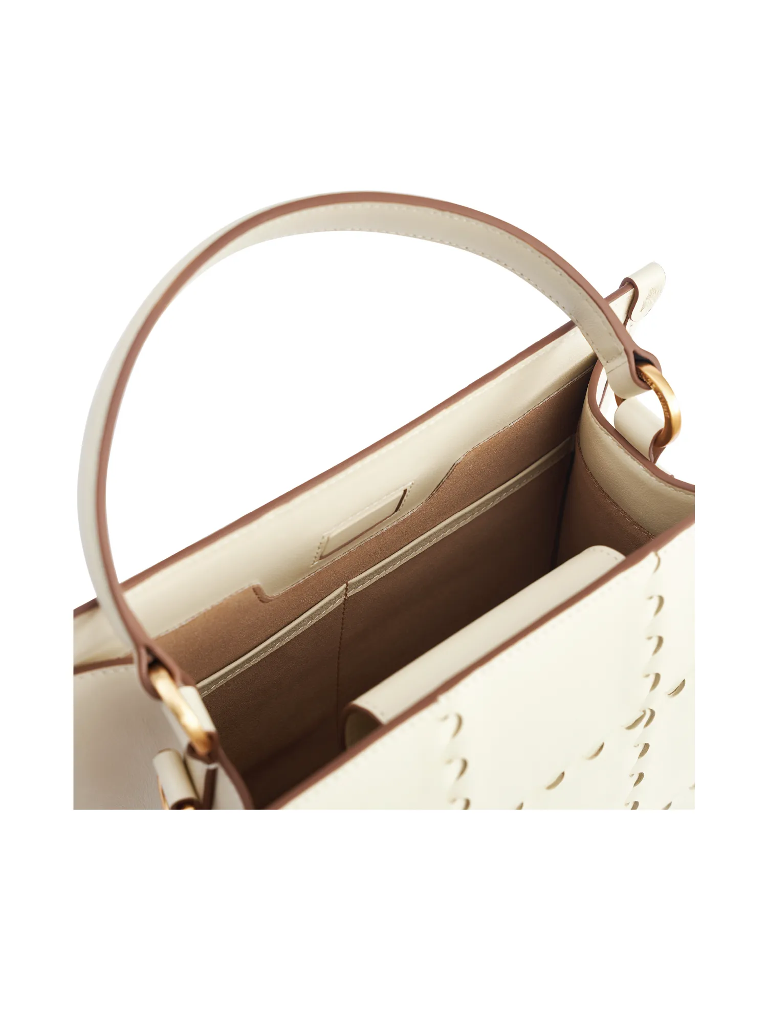 Square Stitch Crossbody Tote Bag - Pearl