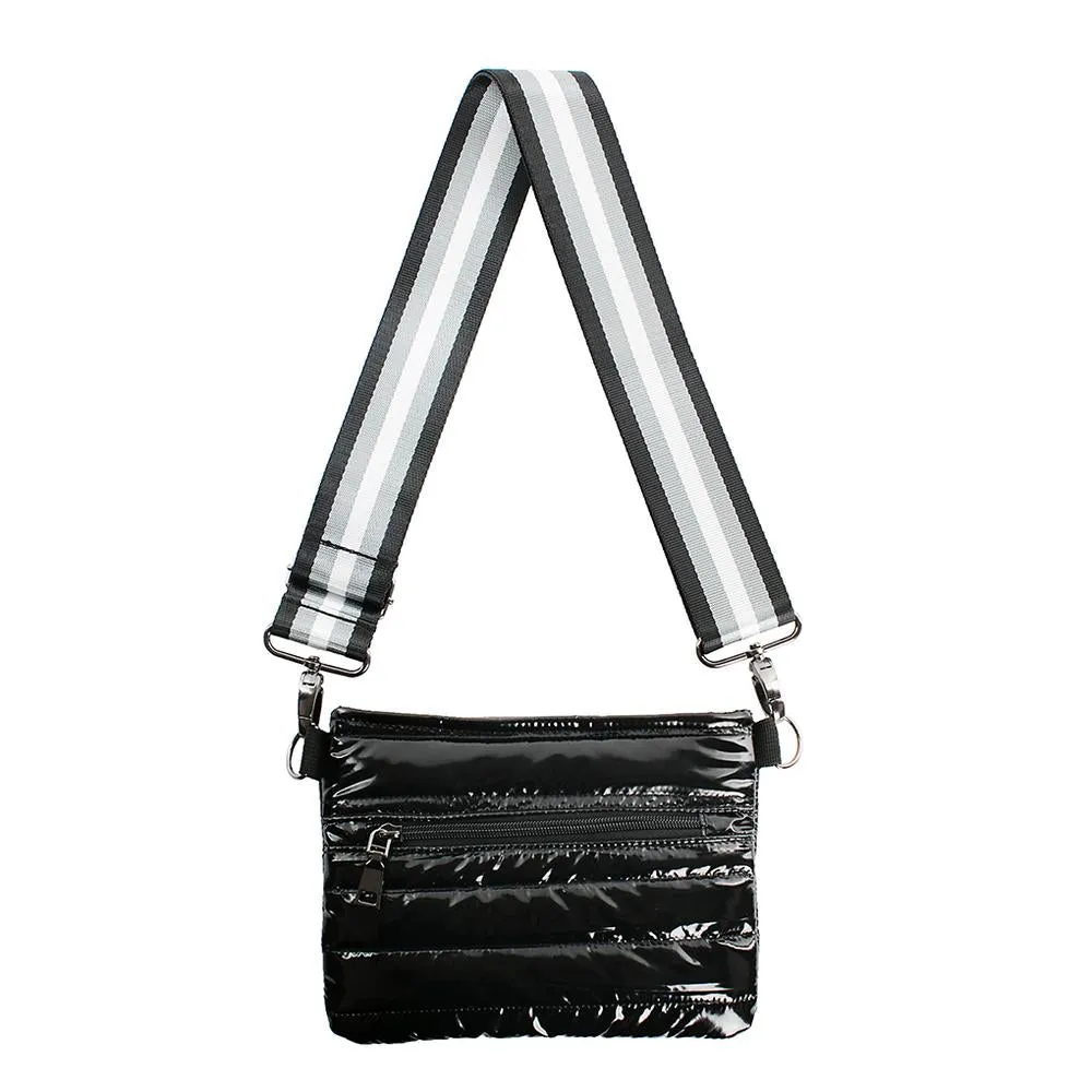 Think Royln Bum Bag Crossbody in Black Patent