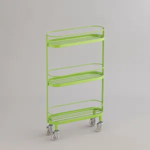 THREE-STORY GREEN MULTI-PURPOSE TROLLEY