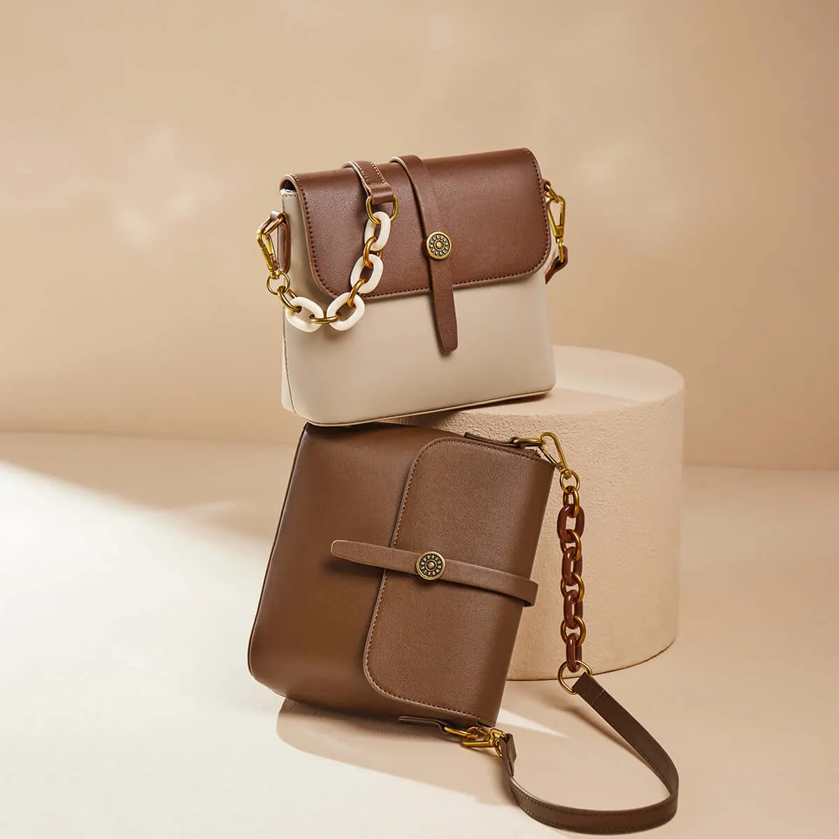 Timeless Flap Leather Shoulder Bag