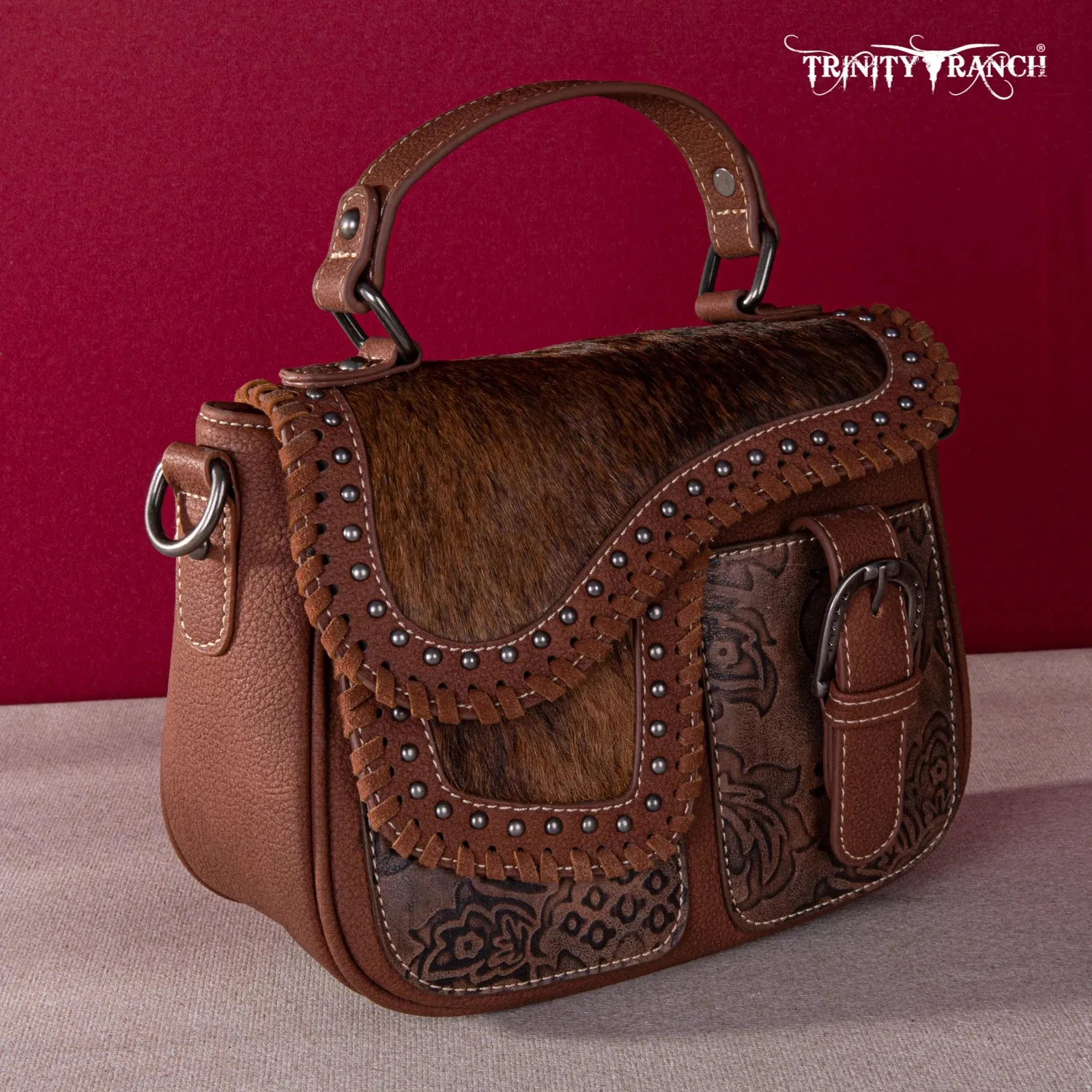 Trinity Ranch Crossbody Saddle Bag - Brown