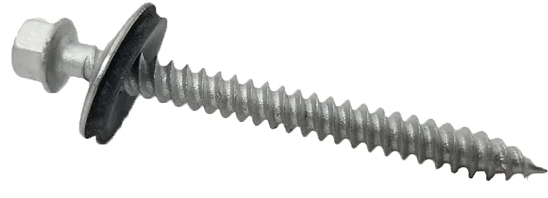 Tuftex 849 Screw, #10 Thread, 2 in L, Coarse Thread, Hex Drive, Self-Drilling Point, Steel, Galvanized :BX 50: QUANTITY: 1