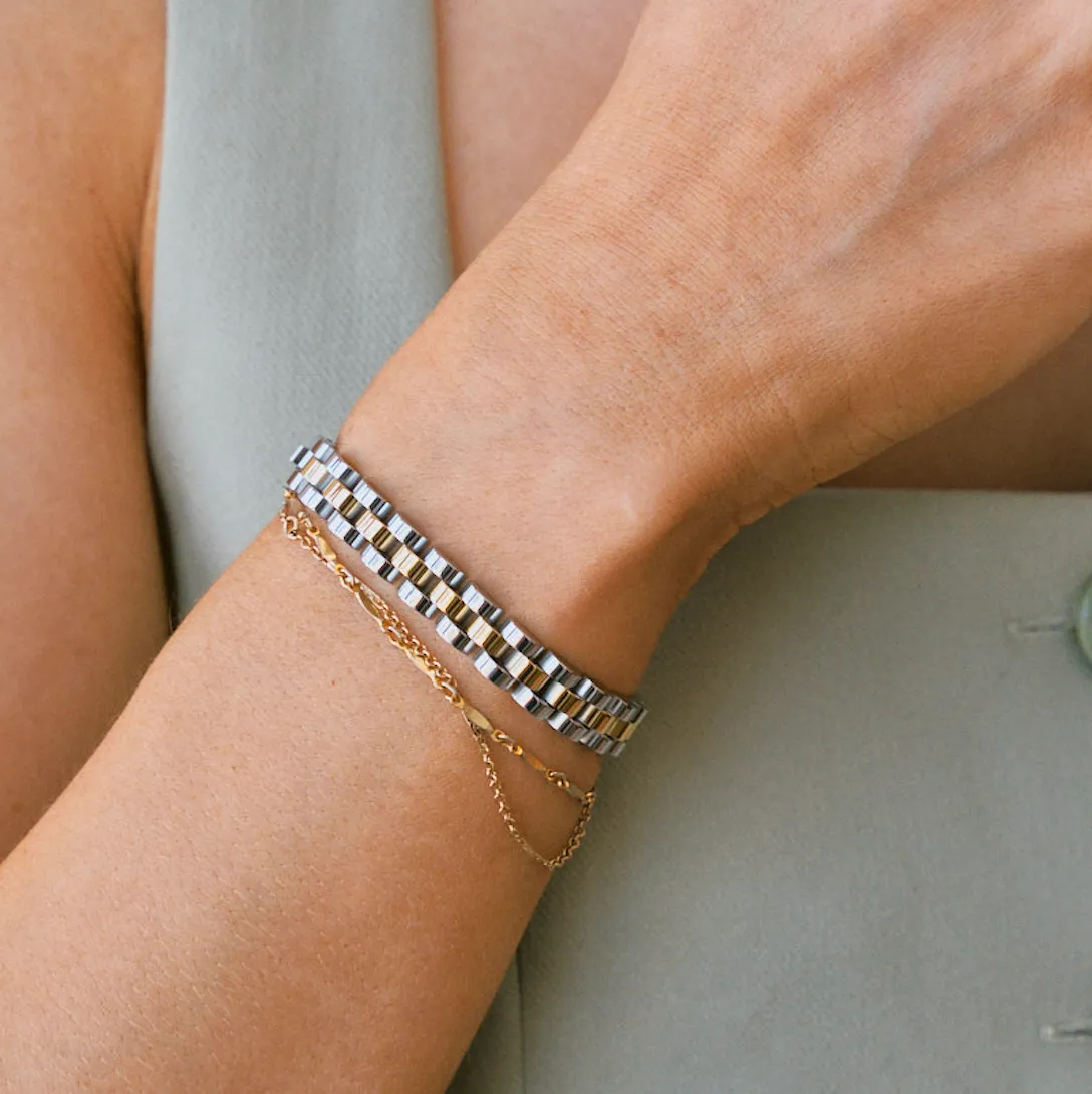 Two Toned Watch Band Bracelet