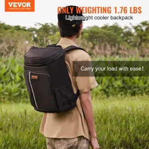 VEVOR Cooler Backpack, 28 Cans Leakproof Waterproof Insulated Lightweight Beach Cooler Bag