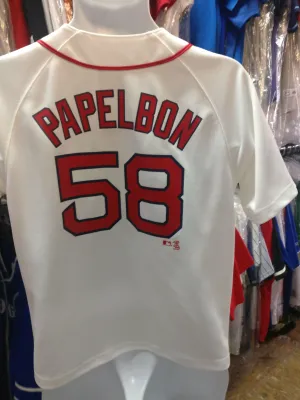 Vintage #58 JONATHAN PAPELBON Boston Red Sox MLB Majestic Jersey 10-12