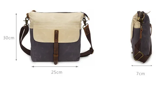 Vintage Men Leather Canvas Waterproof Bags 5186