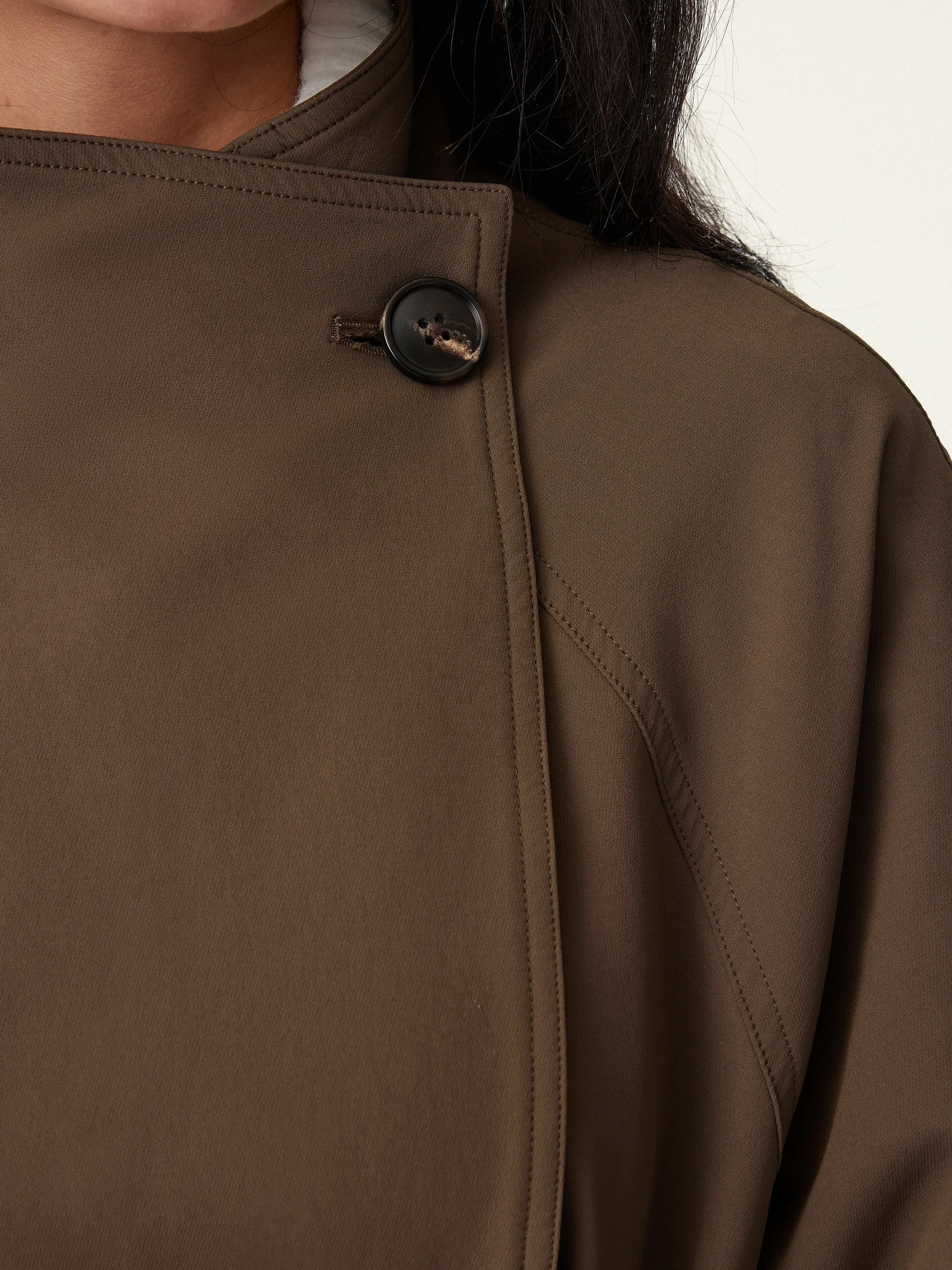 Water-Repellent Oversized Long Jacket