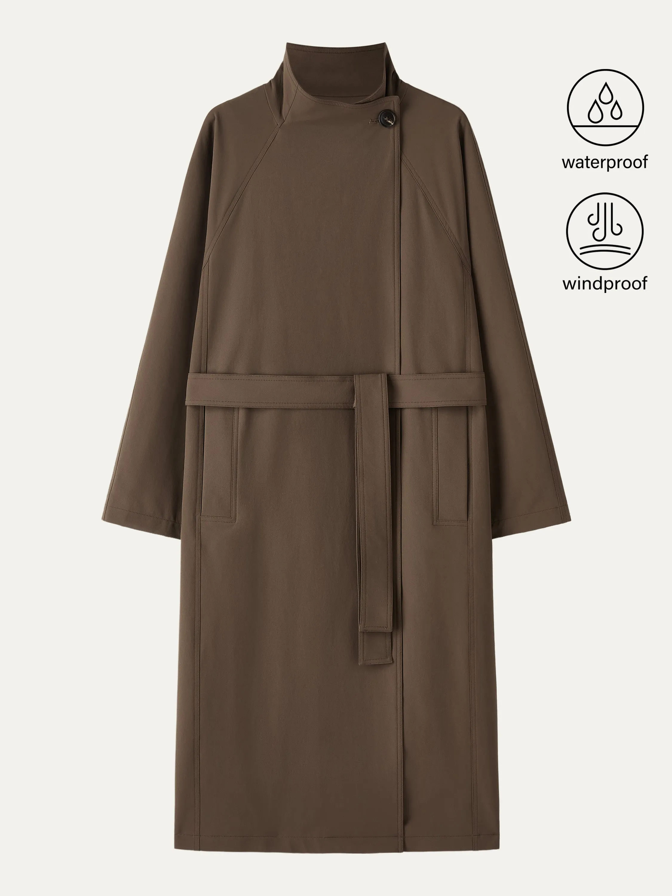 Water-Repellent Oversized Long Jacket