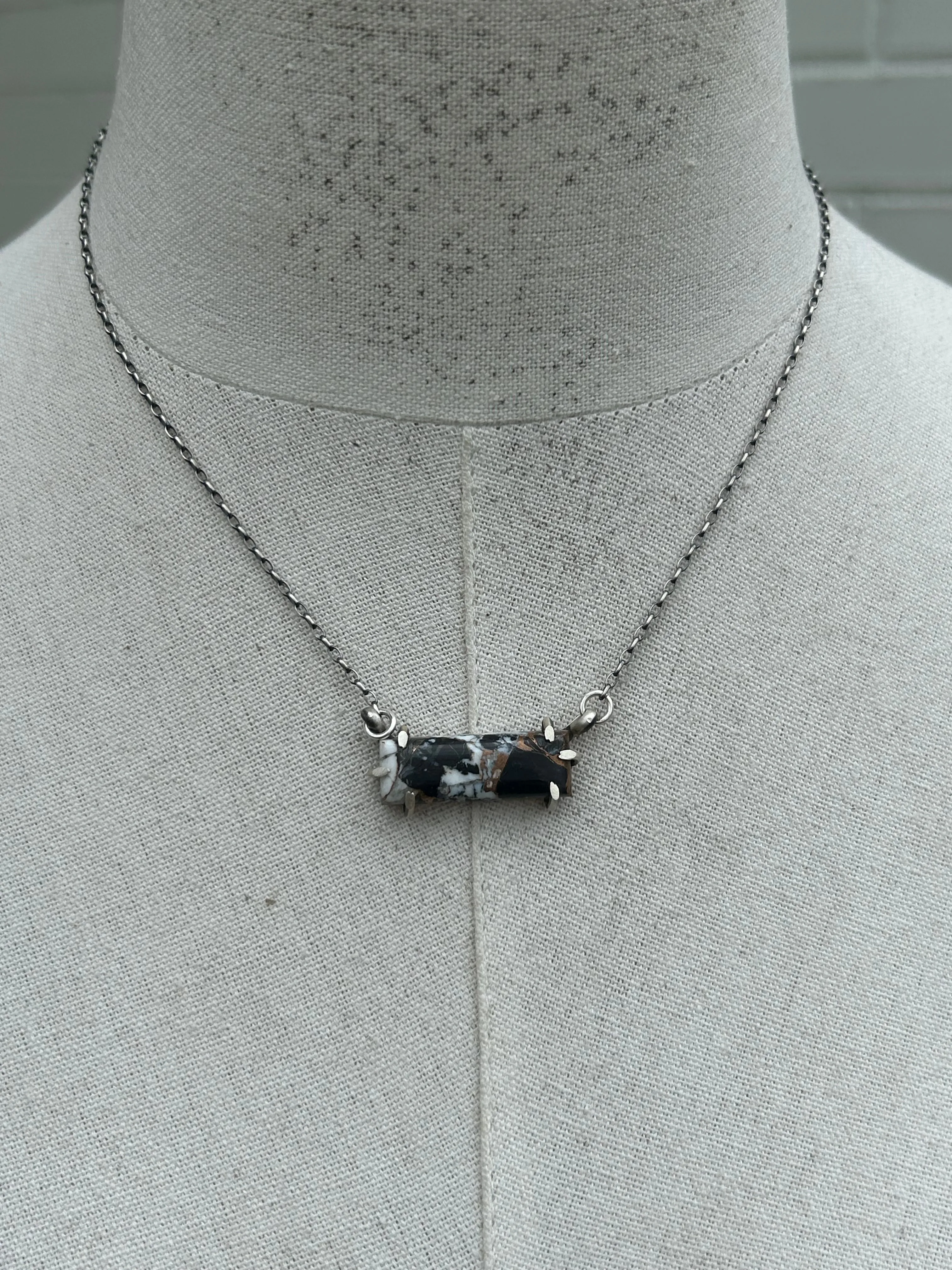 Waterproof White Buffalo Remix Bar Necklace #7